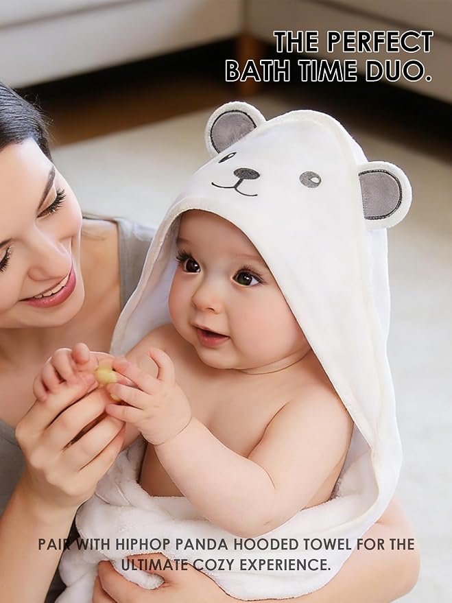 HIPHOP PANDA Baby Washcloths, Rayon Made from Bamboo - 2 Layer Ultra Soft Absorbent Newborn Bath Face Towel - Reusable Baby Wipes for Delicate Skin - Sage and Teal, 6 Pack