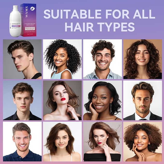 W-Regrow Pro Hair Growth Spray - with Rosemary, Biotin & Caffeine, Rosemary Hair Growth Water Spray Helps Prevent Hair Thinning & Hair Loss, Non-Greasy Scalp Spray (50 mL)