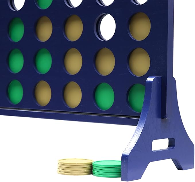 Tailgating Pros Premium Navy Giant Four in a Row with Carrying Case - Jumbo Oversized Outdoor Yard Game - Connect Multiple Pucks in a Row to Win - Many Puck Colors Available!