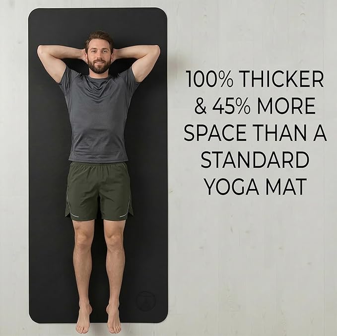 Tatago Extra Thick Yoga Mat Wide & XL-Our 10mm Extra Large Yoga Mat Thick Extra Wide And Long For Total Joint Cushioning. A Large Exercise Mat Thick And Perfect For Home Workout Pilates Or Studio.