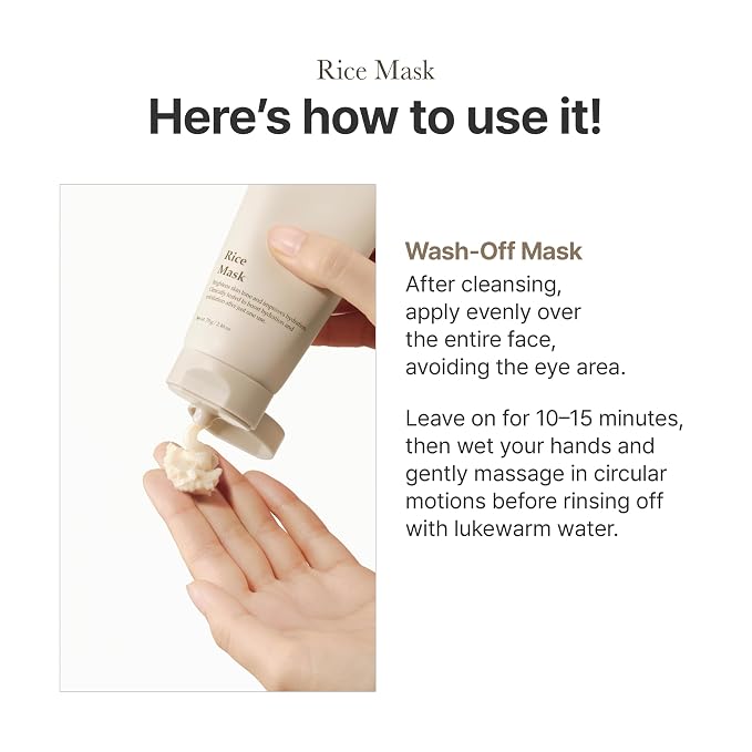 I'm From Rice Mask, Soft Exfoliating Wash-Off Rice Mask, Glass&Dewy, Hydration, Korean Skin Care 2.37fl.oz