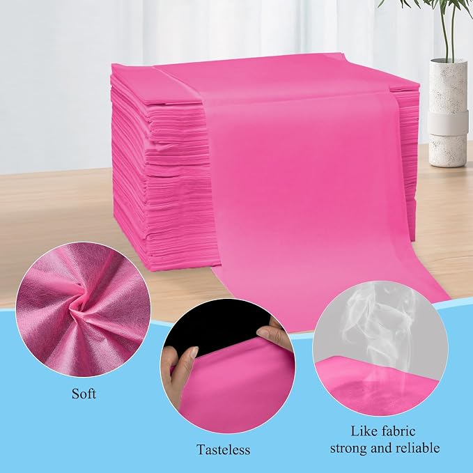 50Pcs Disposable Bed Sheets 31.5"x71"Massage Table Sheets Non-Woven Fabric Bed Covers for Ultimate Hygiene and Comfort in Massage,Tattoo, Beauty and Spa Treatments, Breathable & Durable Sheets(Pink)
