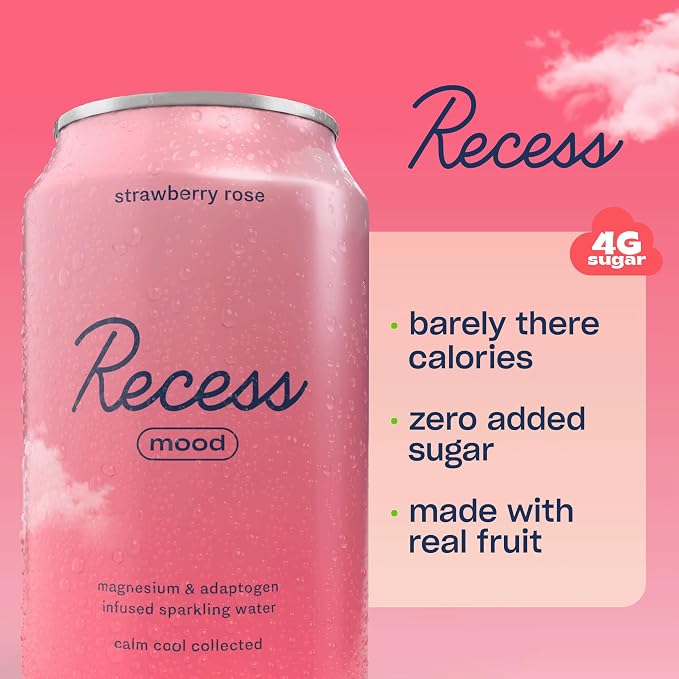 Recess Mood Magnesium Supplement Drink Calming Beverage, 12 Ounce (Variety Pack, 12 Pack) *Original Flavors*
