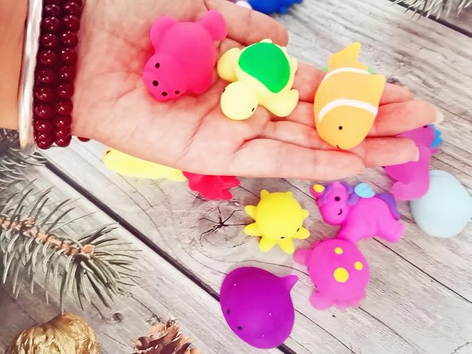50 Packs Bulk Squeeze Ocean Classroom Students Gifts Rainbow Fidgets Gifts From Teacher, Mini Squishy Animal Holiday Rewards Party Favors for Kids