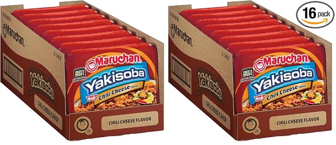 Maruchan Yakisoba Chili Cheese,Japanese Instant Ramen Noodles,3.86 Oz,(Pack of 16)