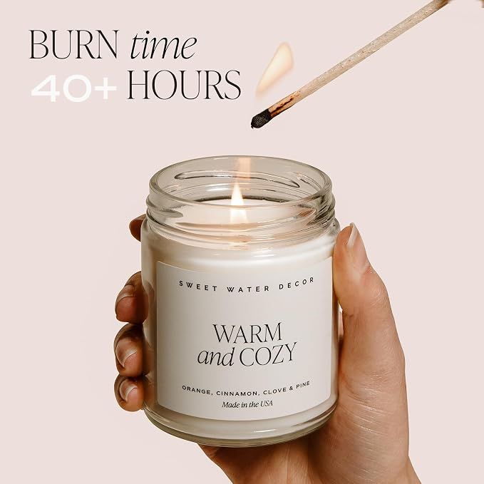 Sweet Water Decor Fresh Coffee Soy Candle - Caramel Creme, Mocha Latte and Kona Coffee Scented Candle for Home - 9oz Clear Jar + Gold Lid, 40+ Hour Burn Time, Made in the USA