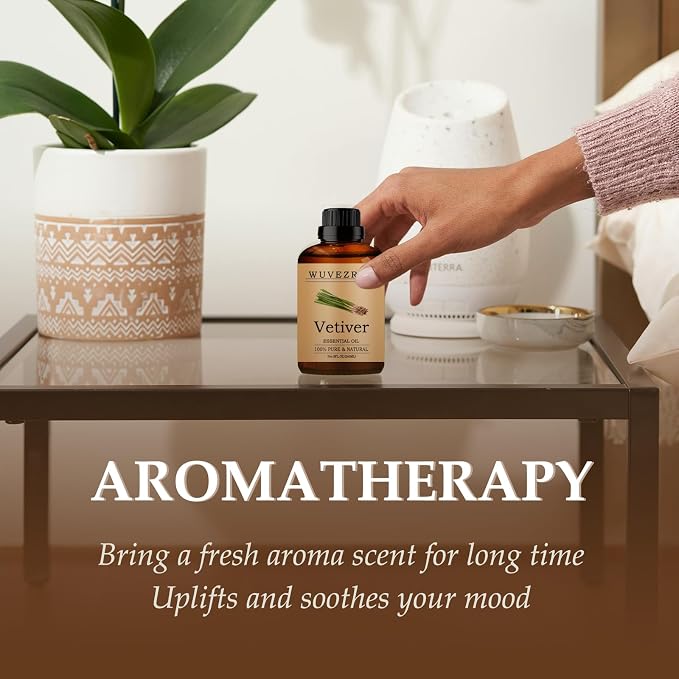 Vetiver Essential Oils 240ML, Pure Vetiver Essential Oil for Aromatherapy Diffuser - 8 Fl Oz