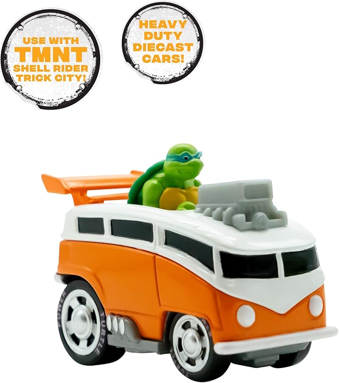 Teenage Mutant Ninja Turtles, 1:64th Diecast Shell Riders Set, Classic Styling, Leo, Raph, Donatello, and Mikey, Ages 3+