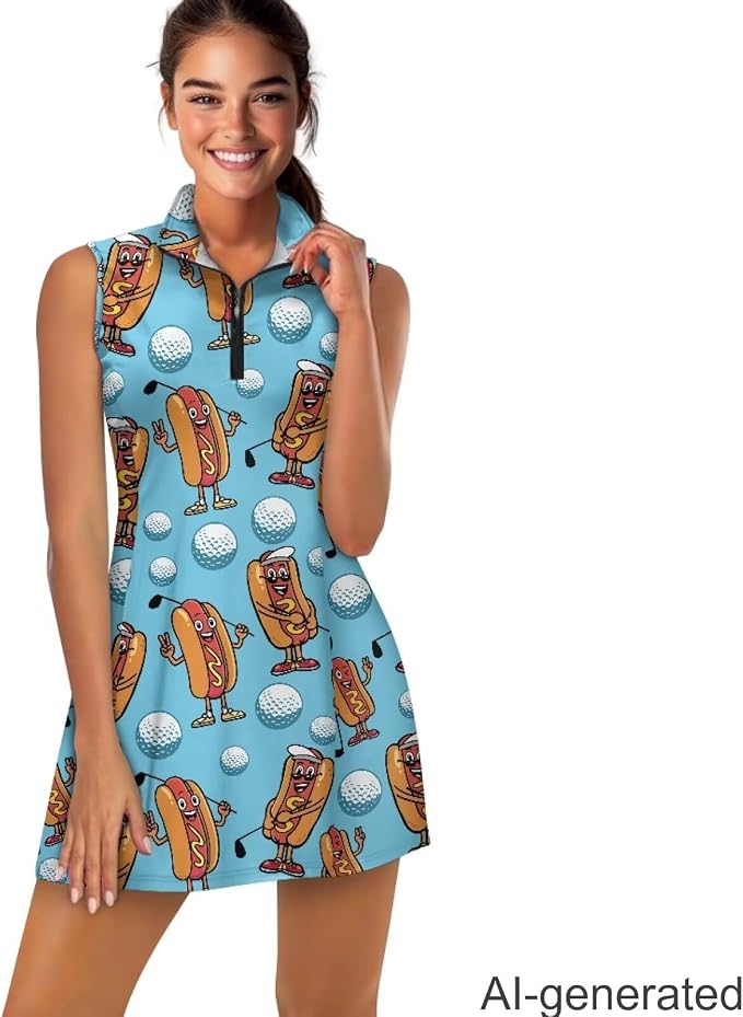 Golf Dress Tennis Dresses for Women with Built in Shorts and Pockets Sleeveless Athletic Dress Workout Dress