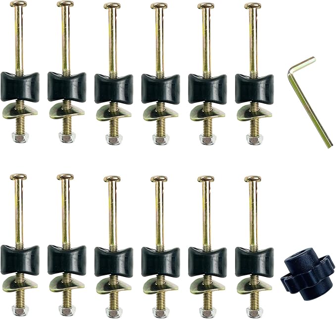 12 PCS Long Trampoline Screws and Bolts, Trampoline Bolts and Nuts, Trampoline Enclosure Pole Gap Spacers,Trampoline Replacement Accessories