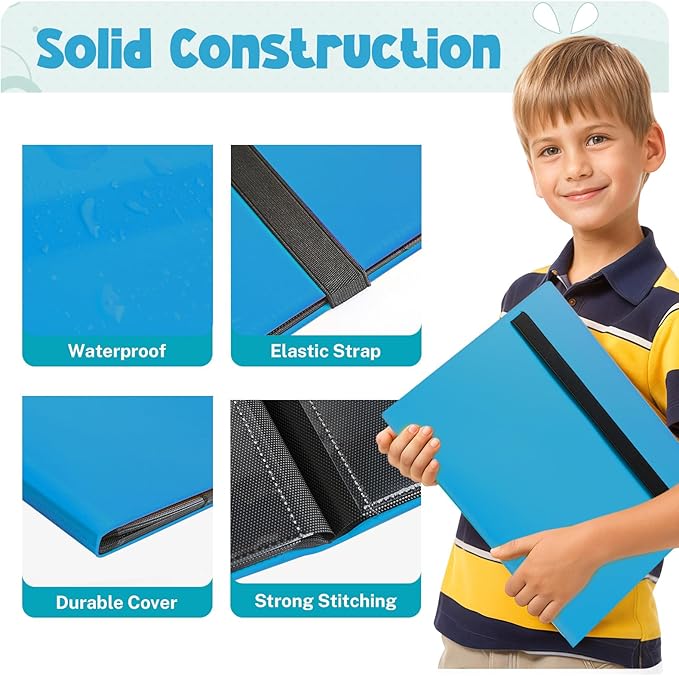 Card Binder, 9 Pocket Trading Card Album Folder,20 Pages, 360 Card Capacity Sports Card Binder, Premium Card Binders Compatible with MTG, TCG, Baseball Cards (Sky blue)