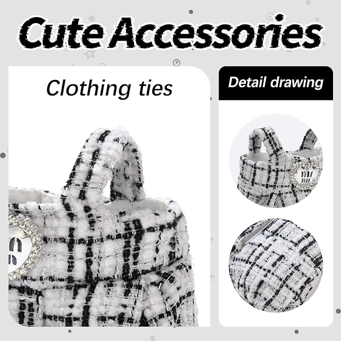 Cute Clothes for Doll Design Outfit Blind Mystery Box Accessories Mini La Boo-Boo Blah Bu Bu BuLafufu Ropa Plush Toy Stuff Dress Overalls Pajamas Hoodie Black&White