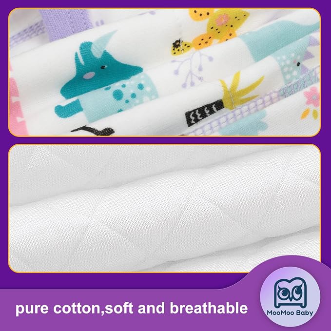 MooMoo Baby 8 Packs Potty Training Pants Cotton Absorbent Training Underwear for Toddler Boy and Girls 2T-9T