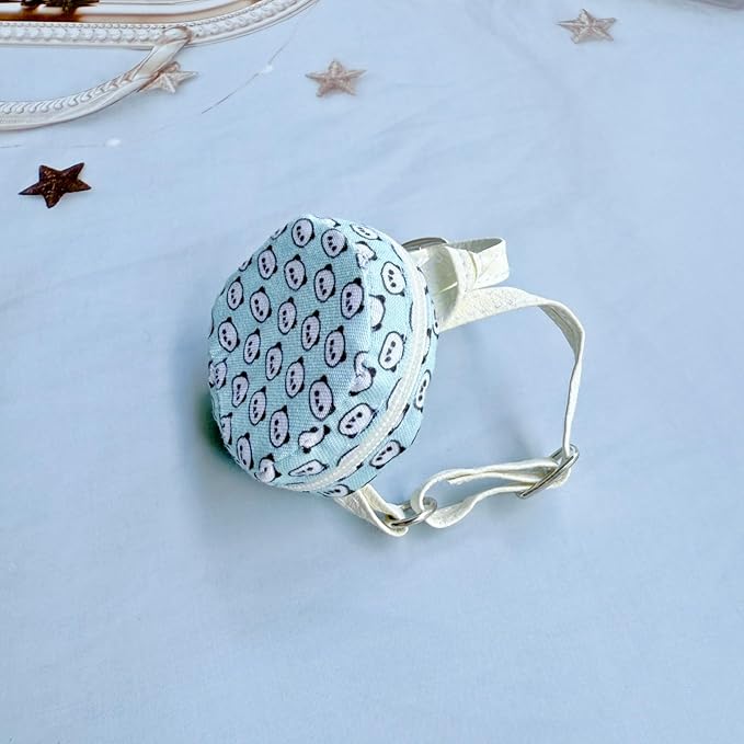 Doll Bag Accessories, Mini Doll Backpack Decoration for 17cm Dolls, Cute Fashion Cartoon Panda Backpack Outfit Accessory for 1st/2nd/3rd Gen Monsters Dolls Blue