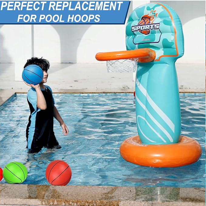 Amarlozn Mini Basketball for Mini Basketball Hoop, 5" Replacement Basketball for Over The Door Basketball Hoop, Little PVC Basketballs for Kids Toddler, Beach Indoor Outdoor Sport Game Gift, Blue