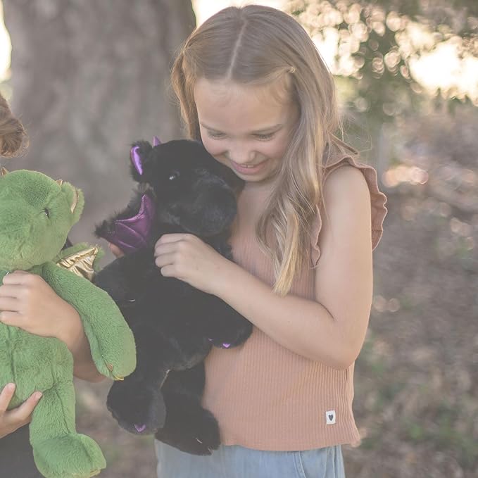 World's Softest Plush Midnight Dragon, Lushee 16" Stuffed Animal for Baby, Toddler, Kids, Adults - Dragon Plush Toy- Adorable Toy Made from Kid-Friendly, Quality Materials