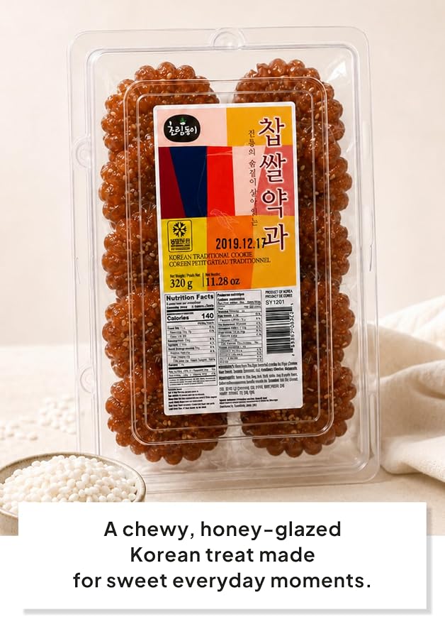 Korean Food Traditional Yakgwa Honey Rice Cookies, Sweet Pastry, 320g Wrap | Authentic yakgwa honey pastry made with traditional recipe and individually wrapped for convenience