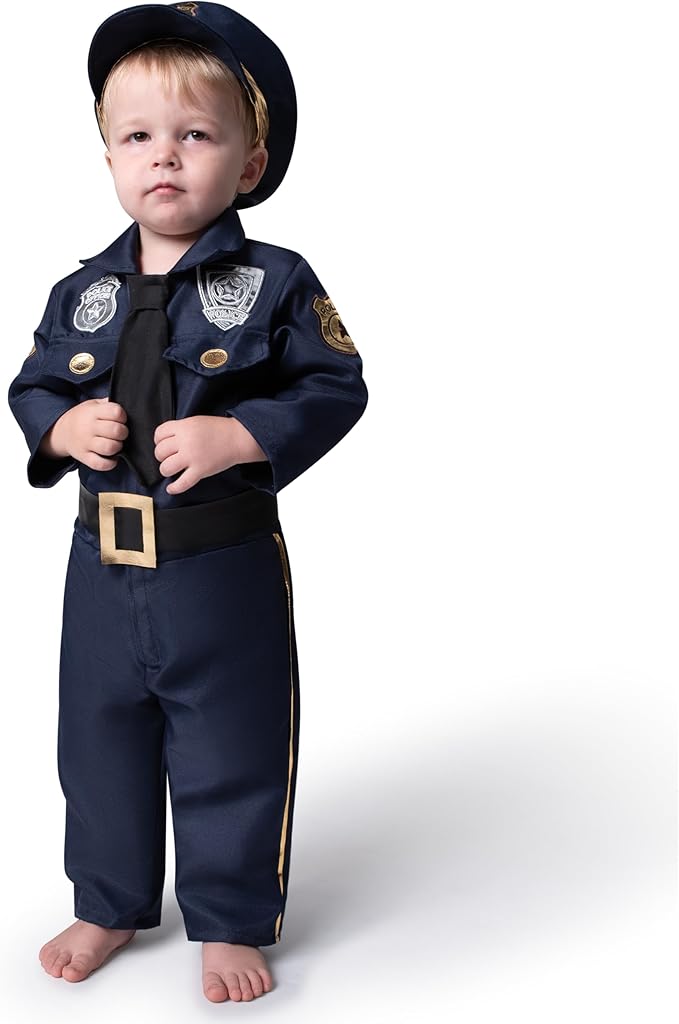 Spooktacular Creations Halloween Toddler Police Costume, Police Costume kids baby Halloween Pretend Play School Dressup Party