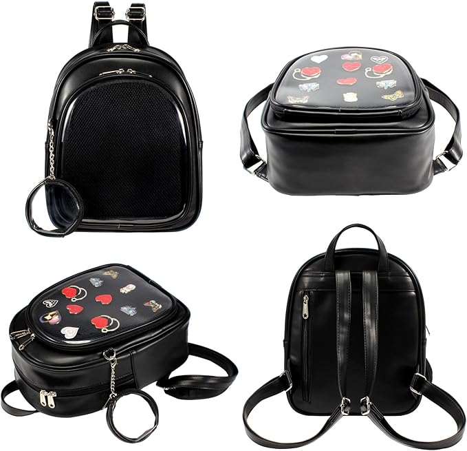 CHERRY SAUCE Kawaii Backpack PU Leather Ita Bag Aesthetic Cute Purse Pin Display