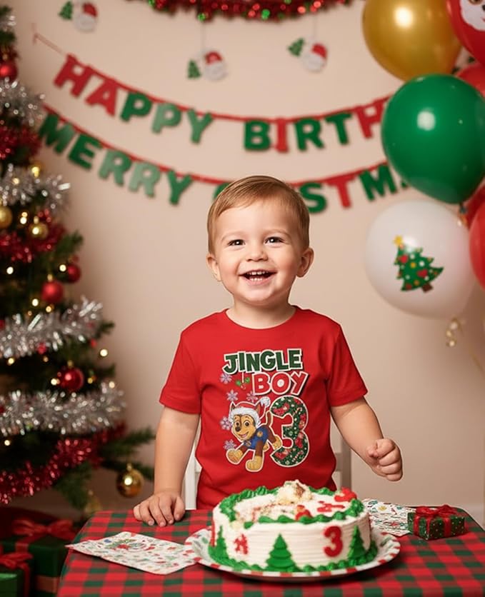 Paw Patrol Chase 3rd Birthday Boy Shirt - Toddler T-Shirt Gift Outfit for Party - Clothes for 3 Year Old Boys