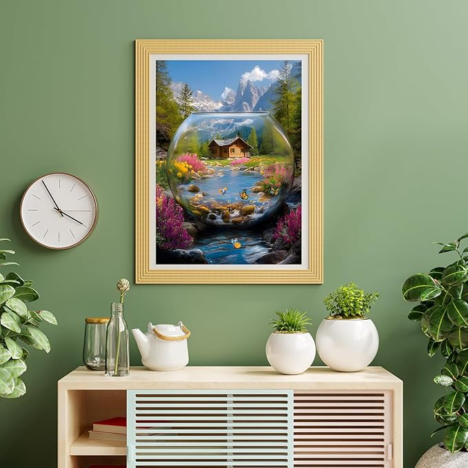 Puzzles for Adults 500 Pieces, Landscape Jigsaw Puzzles - Crystal Realm, Impossible Crystal Puzzle for Seniors Family, 20.47x14.96 inches, 1:1 Poster, Letter on The Back