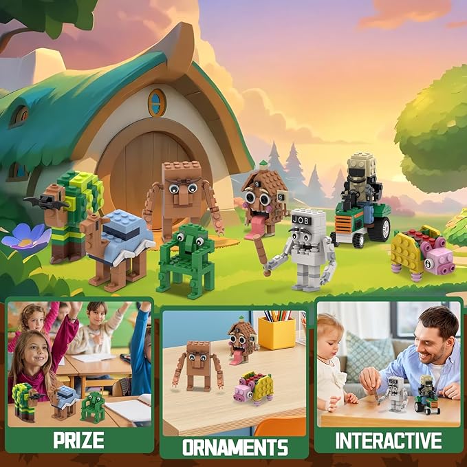 Italian Brain Rot Unique Cartoon Characters Building Blocks 8 in 1 Educational & Entertaining Gift Idea for Kids Teens & Adults
