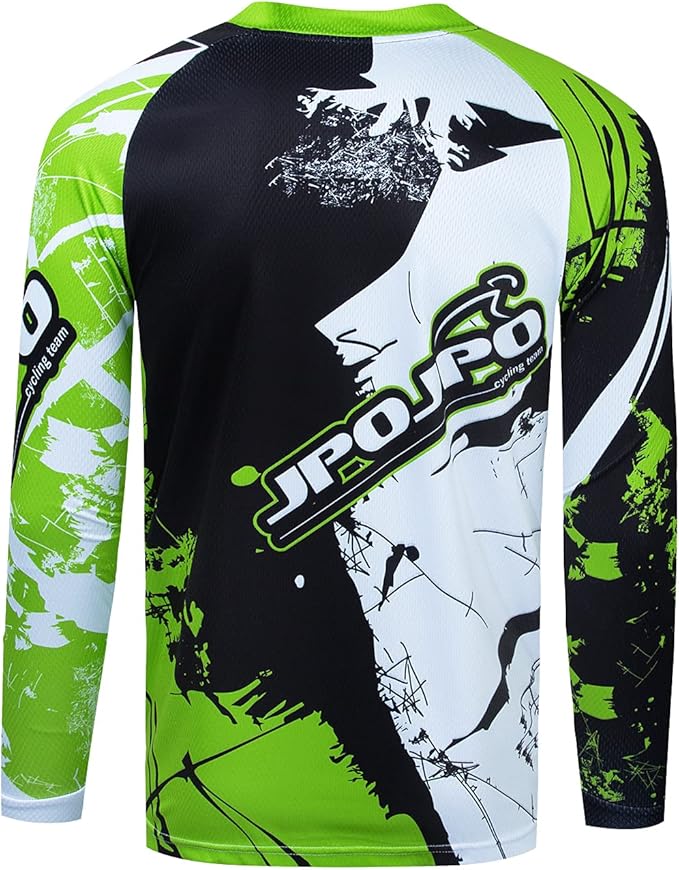 Boy Girl Cycling Jersey Kids Mountain Bike Motocross Long Sleeve Shirt Biking Tops 4-14 Years