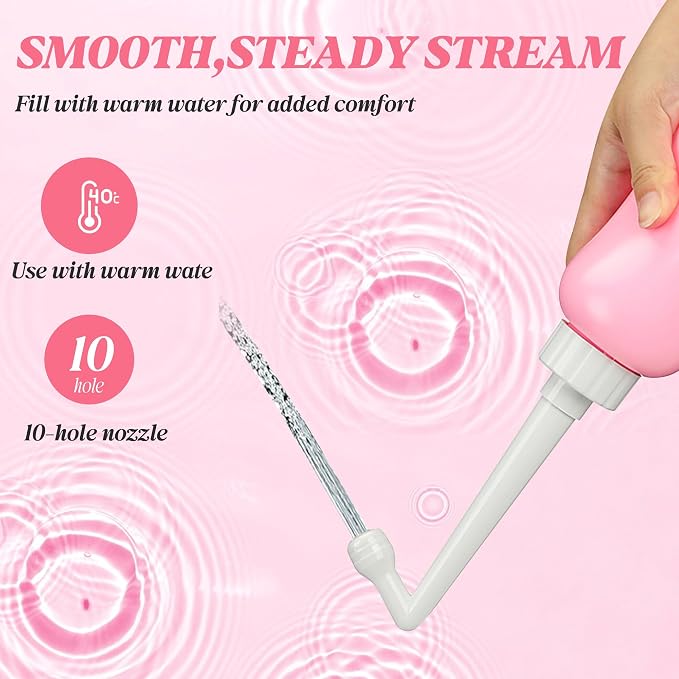 Deepdeem Peri Bottle for Postpartum Care Portable Travel Bidet | Angled Spout Portable Bidet,New Mom Postpartum Essential,Perineal Care,Postpartum Recovery,Perineal Cleanser