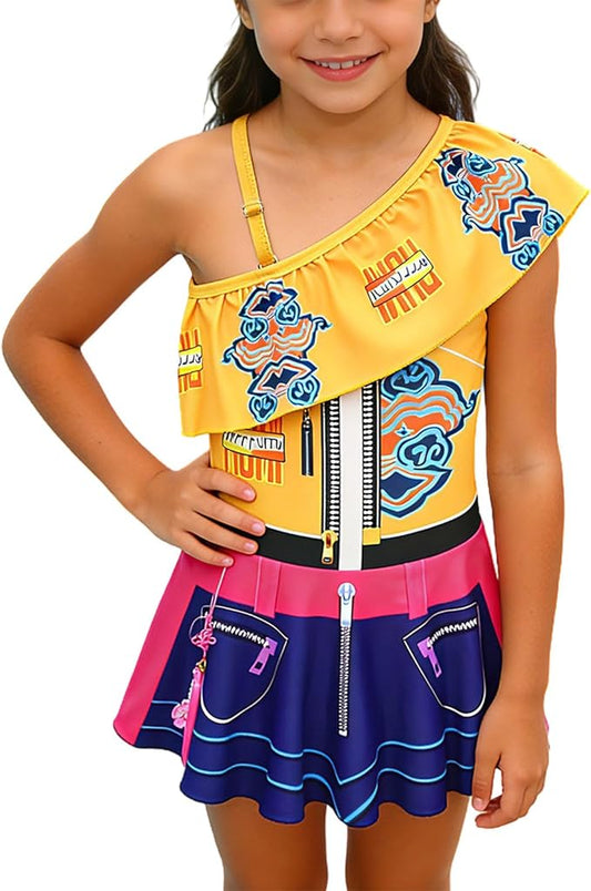 One Piece Swimsuit for Girls Demon Hunter Merch Costume Swimwear for Kids Bathing Suit