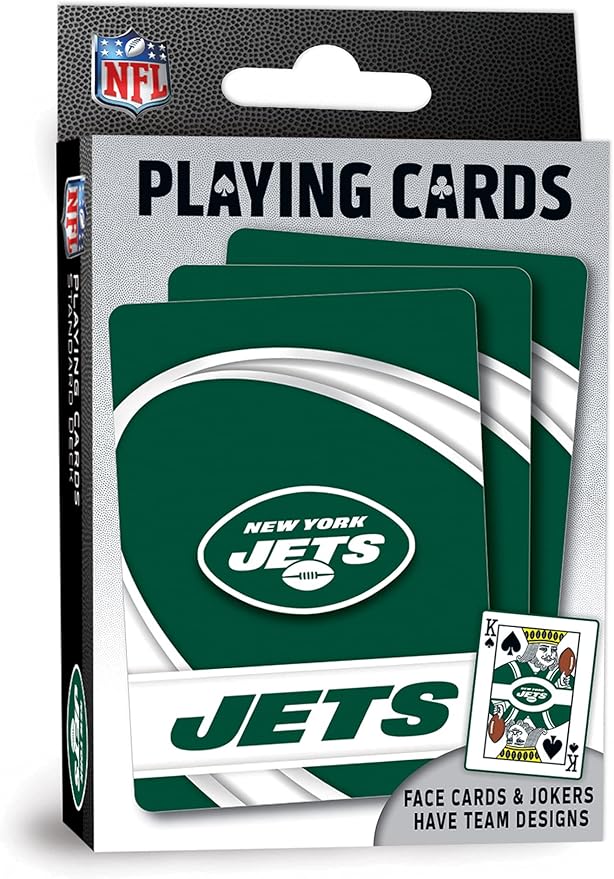 Masterpieces - NFL Playing Cards, Officially Licensed New York Jets Football Deck, Family Games for Adults and Kids, Standard Size