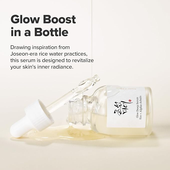 Beauty of Joseon Glow Deep Serum Rice + Alpha-Arbutin (30ml, 1.01 fl.oz.) with Dynasty Cream Hydrating Face Moisturizer (50ml, 1.69 fl.oz.), Korean Skincare