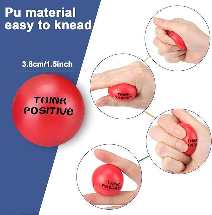 Chivao 40 Pcs Motivational Stress Balls Colorful Foam Inspirational Quotes Anxiety Relief Balls Small Funny Stress Relief Hand Exercise Gifts for Adults Teams Motivating Encouraging (Classic)