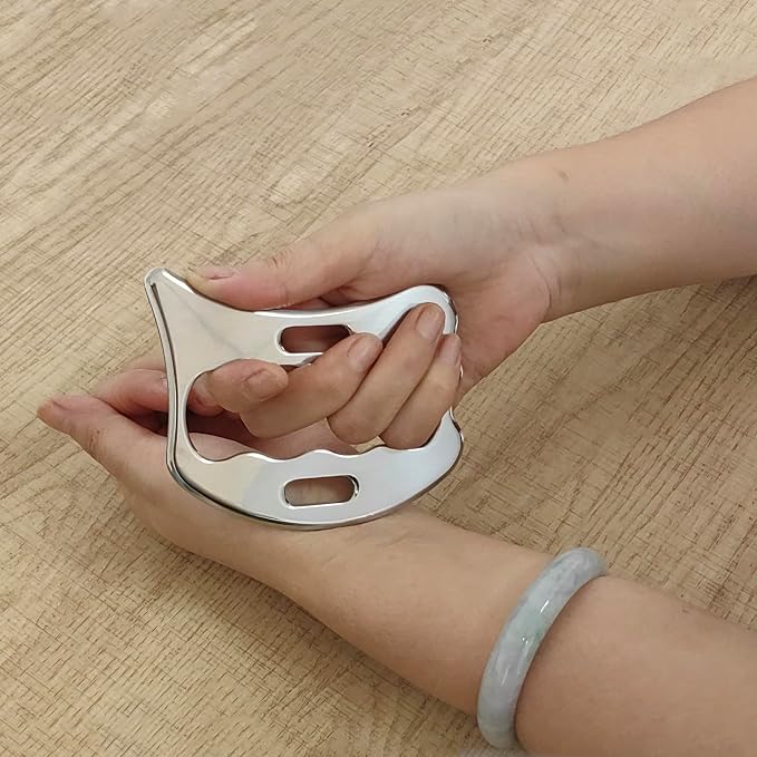 BYYDDIY 304Stainless Steel Gua Sha Derma Edge Massage Tools-Scraping Massage Tools,Muscle Scraper Tool (D2)
