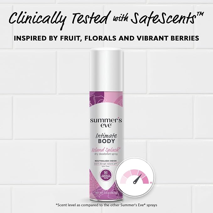 Summer's Eve Island Splash Daily Feminine Spray with Talc-Free, Odor-Neutralizing and Moisture-Absorbing Formula, 2 Oz, Pack of 24