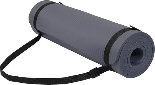 Peekabu 1 or 1/2 Inch Yoga Mat Thick Exercise Workout Mat with Extra Carry Strap Non-slip Fitness Mat Gym Pilates Mat for Stretching & Floor Home Workout Outdoor Training