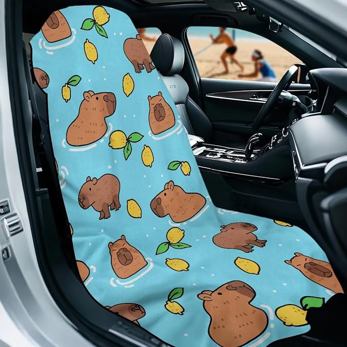 INSTANTARTS Kapibara Car Seat Cover Protector Sweat Towel Multi-Functional Car Towel for Car Seat and Yoga