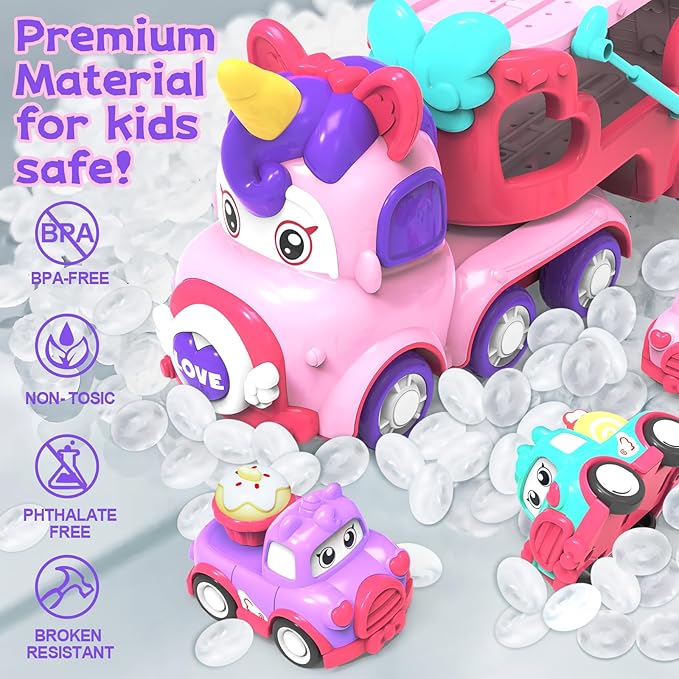 Dinosaur Toys for Kids 2 3 4 5 6,5 in 1 Dinosaur Truck with 4 Dino Car,Light & Sound,Toys for 2-7 Year Old Boys Toddlers,Christmas Birthday Gift Toys for 3 4 5+ Year Old Boys Girls Kids
