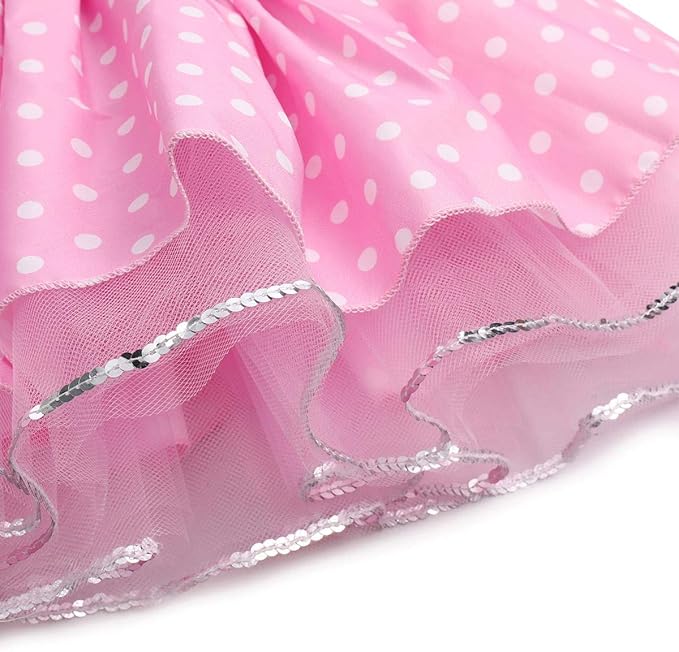IBTOM CASTLE Toddler Girl Polka Dots Party Fancy Costume Tutu Dress up Dance Leotard Gymnastic Cosplay Cartoon Ear Headband