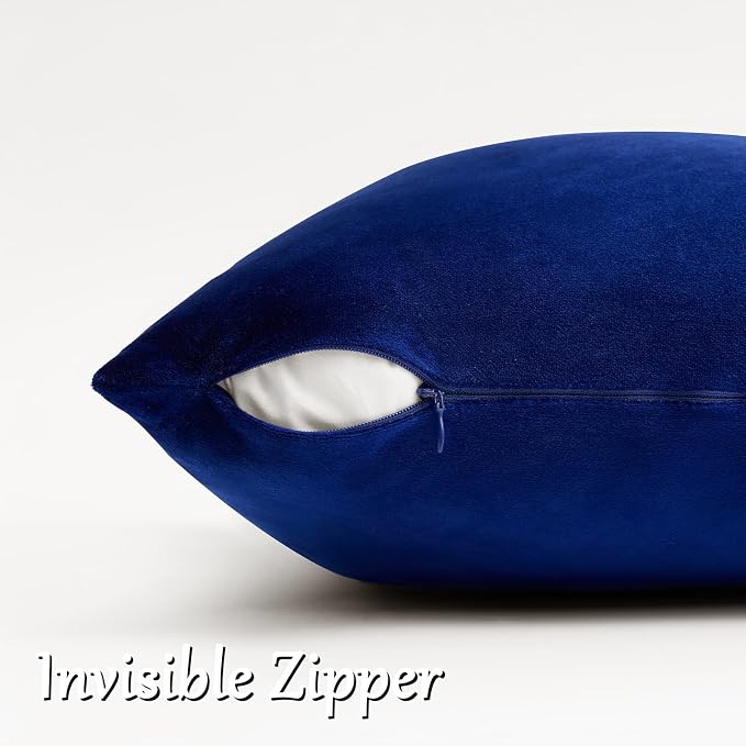 GIGIZAZA Royal Blue Velvet Throw Pillow Covers Big 26x26 Pack of 2 | Decorative Pillows for Couch,Euro Sham,280gsm Soft Textured Fabric,Modern Pillowcases,Luxury Cushion Covers