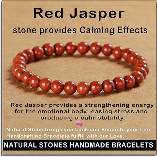 AD Beads Handmade Gemstone Stretch Elastic Bracelet Crystal Healing Reiki Nature's Beauty and Spiritual Essence Unisex
