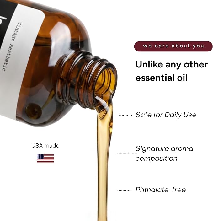 Essential Oil for Waterless Diffusers, Premium Aroma Oil for Home Scenting, Fragrance Oils for Cold Air and Ultrasonic, Pure, Hotel Luxury, Aromatherapy 3 fl oz (Vintage Aesthetic)