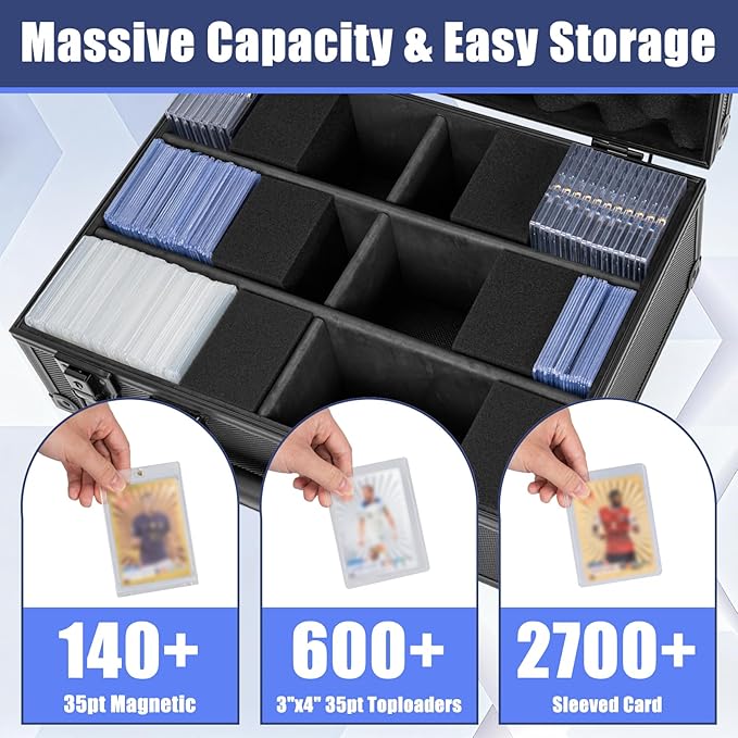 Toploader Storage Box for 3" x 4" 35pt Rigid Card, Top Loader Cards Hard Carrying Case, Sports Card Storage Boxes for Trading Cards, Top Loaders Holder (Holds 580+ Toploaders)