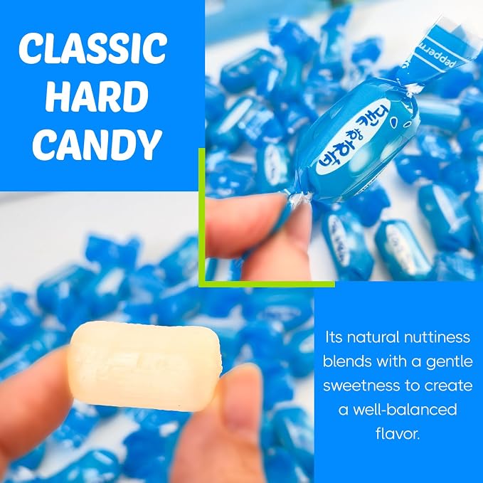 COELO Peppermint Candy 9.87oz (280g) | Korea Traditional Mint Flavor Hard Candy | After Meal Office Pantry Travel Camping Party | Sharable Size On-The-Go K-Food Individually Wrapped Korean Snack 박하사탕