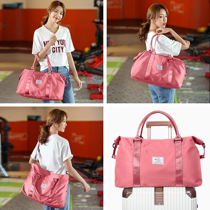 Travel Duffel Bag, Carry On Overnight Weekender Bags for Women | Travel Bag with Wet Pocket & Trolley Sleeve, For Spirit Airlines 18x14x8 Personal Item Bag