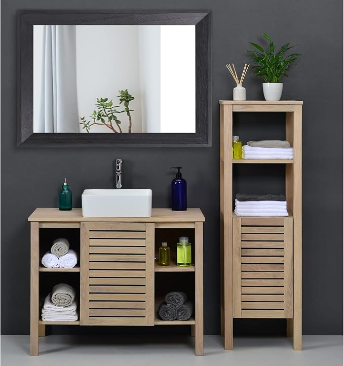 AAZZKANG Black Mirrors for Wall Rectangle Wood Framed Large 26"x18" Decorative Wall Mirror for Bedroom Bathroom Living Room Dressing Room Entryway | Decorative Wall Mirror for Bedroom Bathroom Living Room Dressing Room Entryway