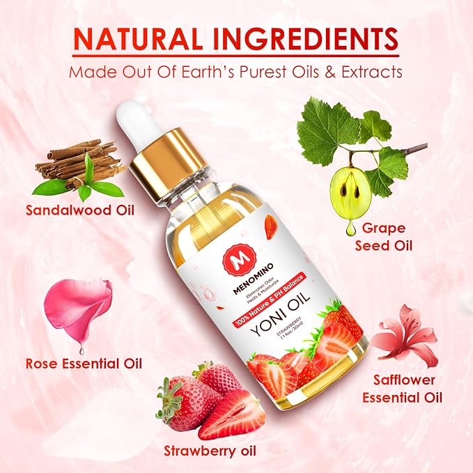 3 Pack Yoni Oil Feminine Oil for Women pH Balance - Feminine Deodorant with Pineapple Peach Strawberry Essential Oil, 1 fl oz/pc