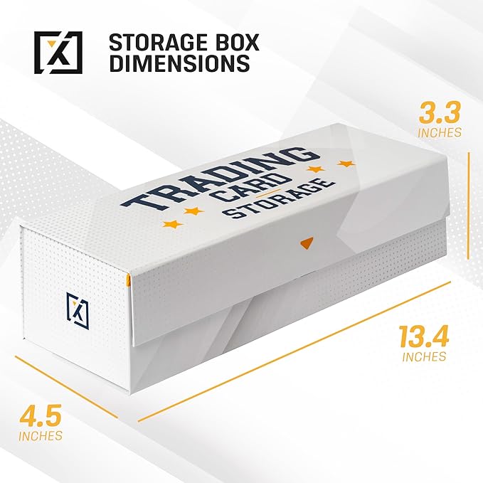 HOMEXPRO Easy Fold Trading Card Storage Box [3 PACK] Magnetic Lid | Toploader Storage Box Fits 800 Cards, 200 Toploaders, or 50 One Touch | Baseball Card Storage Box - Labels included