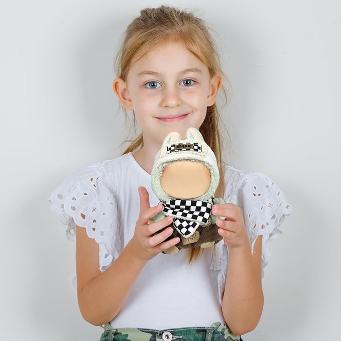 Clothes Fit for 17CM Doll, Fashion Doll Clothes Outfit Set Cute Theme Designer Toys Dress Accessories for Collector Fans Display (Black Checked)