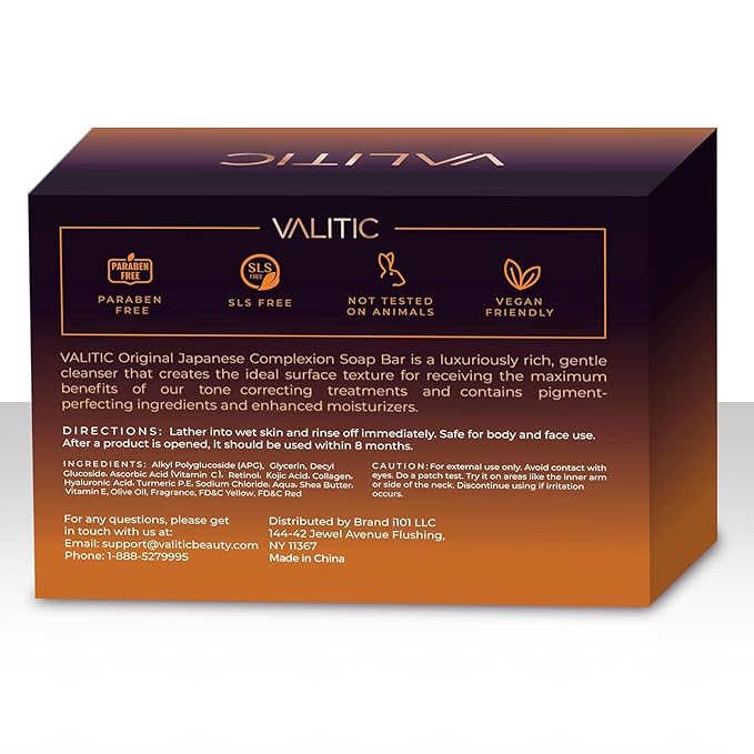 VALITIC Kojic Acid Dark Spot Remover Soap Bars with Vitamin C, Retinol, Collagen, Turmeric - Original Japanese Complex - Hyaluronic Acid, Vitamin E, Shea Butter, Olive Oil (2 Pack) - With Soap Holder