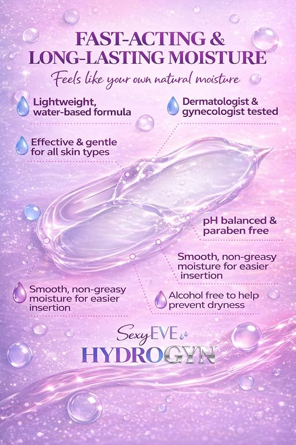 SexyEve Hydro GYN Pro Vaginal Moisturizer | Long-Lasting Relief for Dryness & Irritation | Hyaluronic Acid & Vitamin E | Hormone-Free Feminine Care | Pre- & Post-Menopausal | 10 Applicators